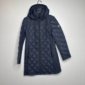 Michael Michael Kors Packable Down Puffer Coat Hooded Blue M